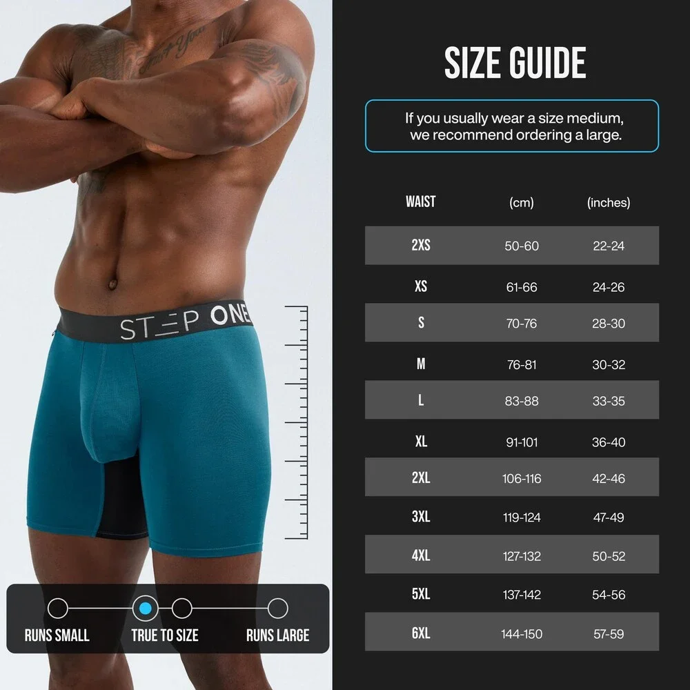 STEP Men's Black Grey ONE Boxers Shorts 5 Pack Anti Chafing Underwear XL